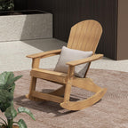 WO Home Furniture Patio Rocking Chair Set of 4 PCS Garden Outdoor HDPE UV Weather Resistant (Teak)