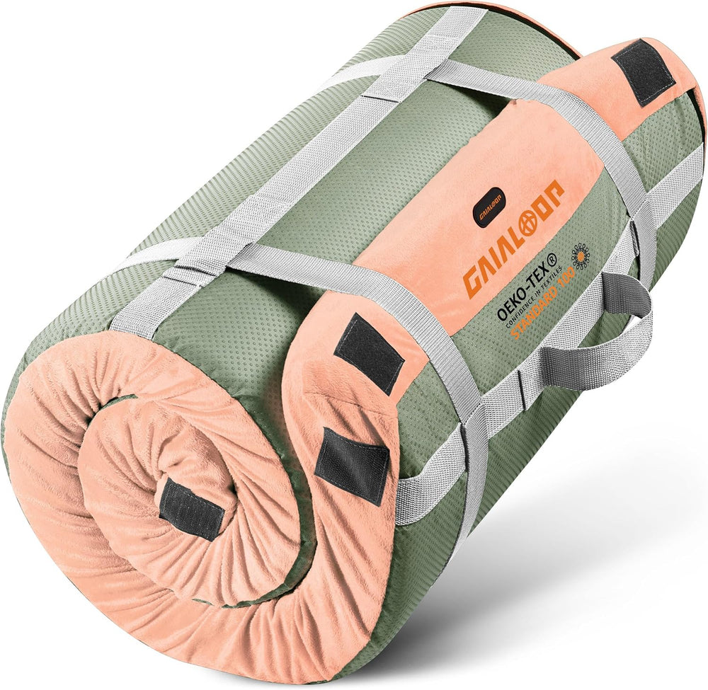 GAIALOOP Memory Foam Glamping Roll Up Futon Mattress, Japanese Floor Bed Camp...