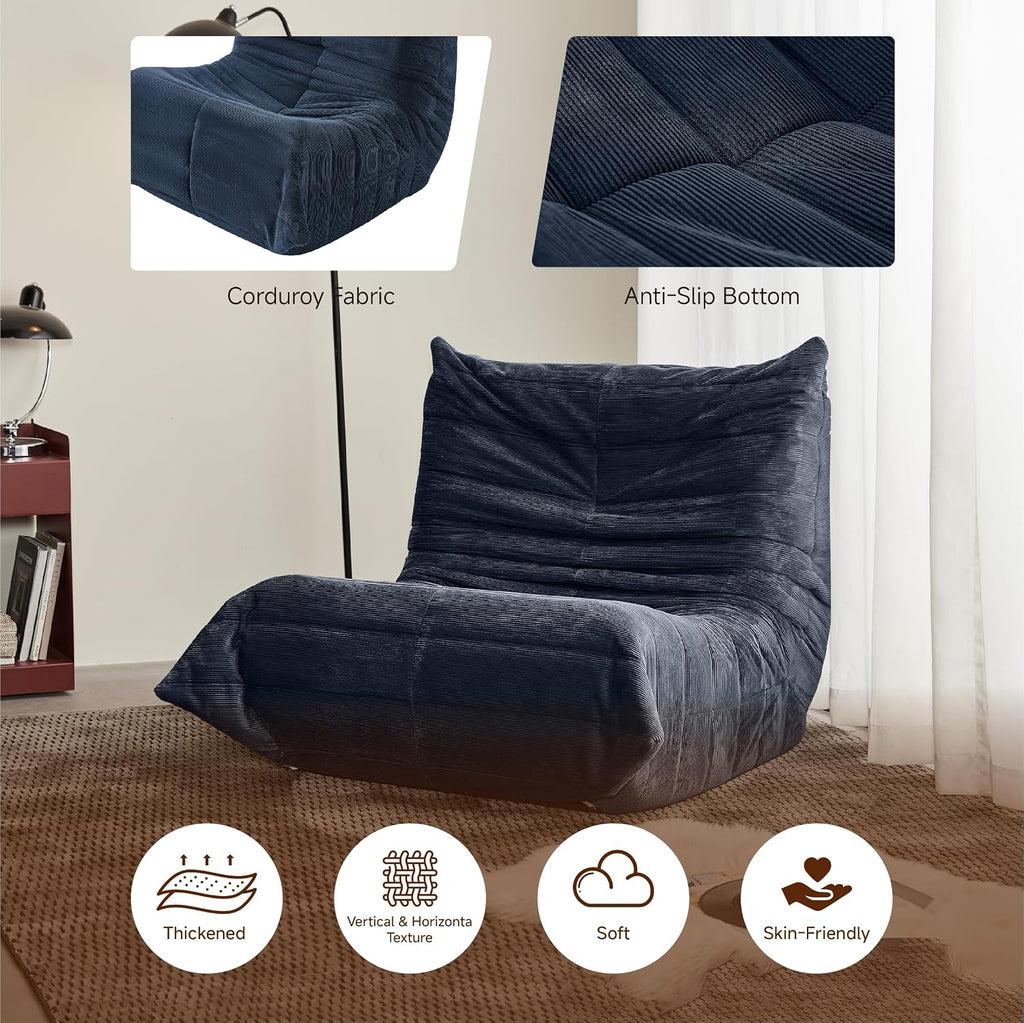 Bean Bag Chair for Adults,Bean Bag Chairs with High Density Comfortable Memory Foam,Giant Lazy Sofo Fireside Bean Bag Chair, for Living Room, Bedroom, Reading & TV (Bule)