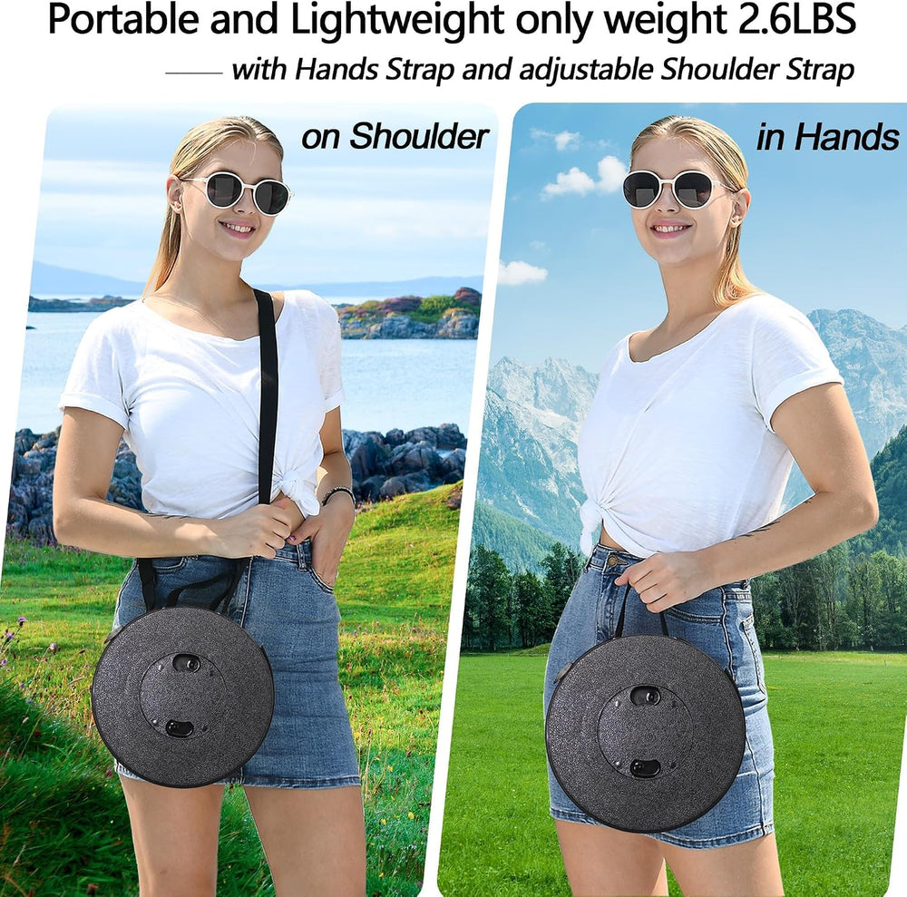 Collapsible Stool with Thick Cushion, H 18.1" D 10.24" Portable Tel...