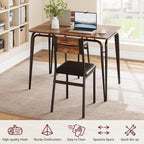 GarveeHome Dining Table for 2, Small Table and Chairs Set of 2, Square Dinette Set for 2, 3 Piece Kitchen & Dining Room Sets for Small Space (Vintage, Table with 4 Upholstered Chairs)
