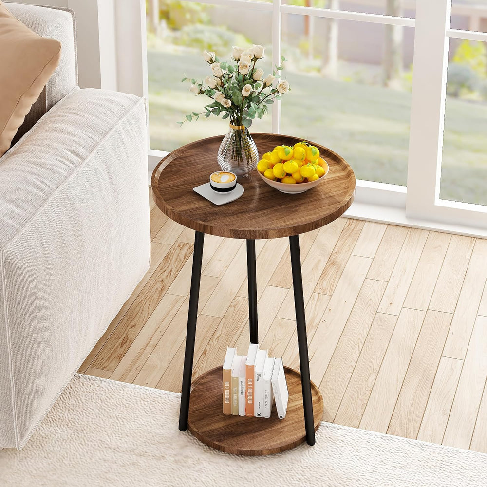 AWQM Coffee Table and End Table Sets, Round Coffee Table Set & 2 End Side...