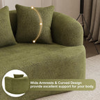 69" Curved Loveseat Sofa for Living Room, Modern Chenille Love Seat Cloud Couch, Luxury Plush Extra Deep Oversized Sofa for Small Spaces, Bedroom, Apartment‌, No Assembly Required, Green