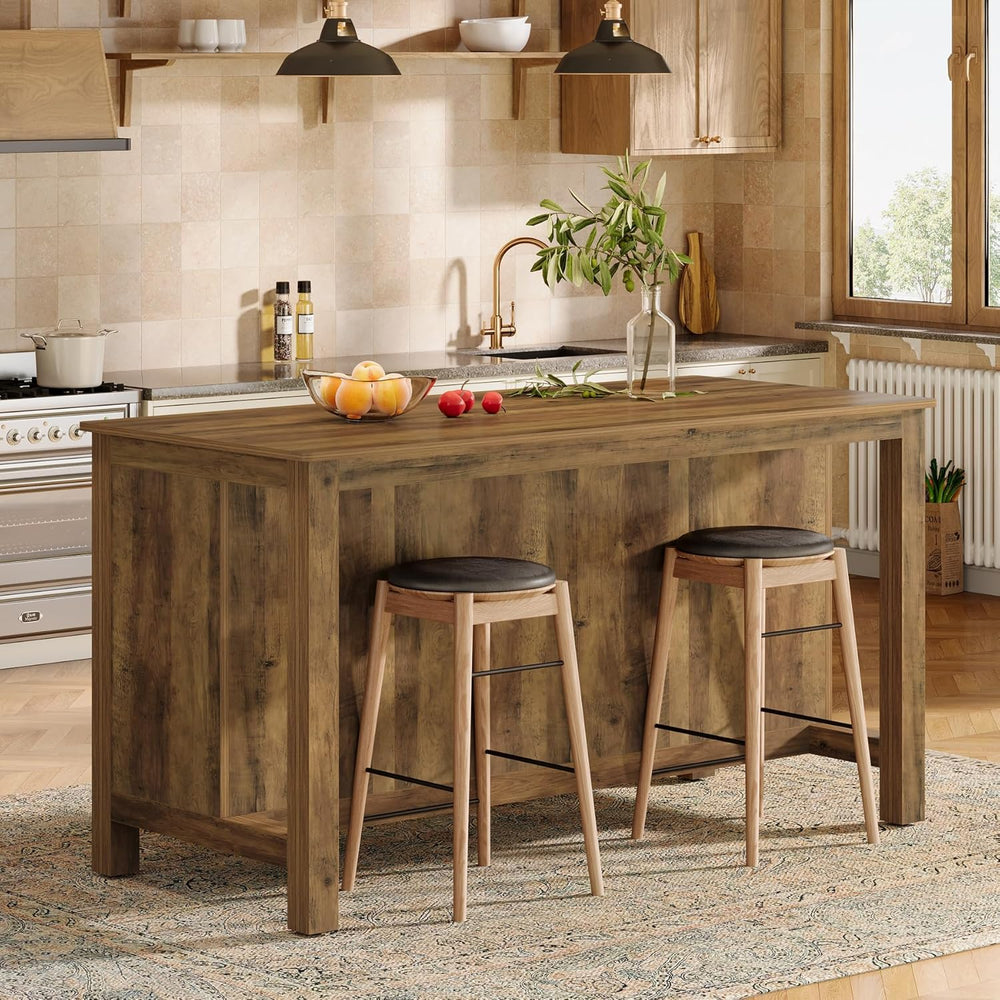 Tribesigns Kitchen Island with Seating and Storage, 59-Inch Large Farmhouse S...