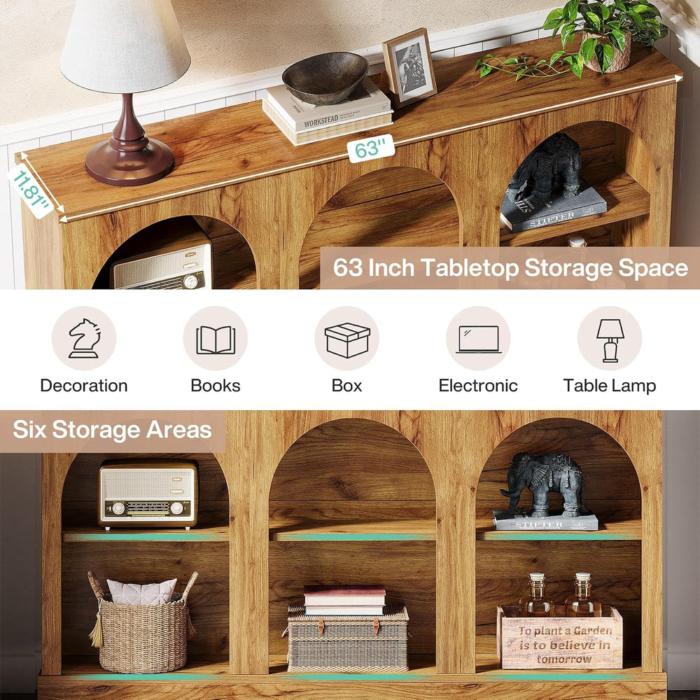 Tribesigns Console Table with Storage, 63" Long Arched Entryway Table | ...