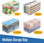 Houseables Clothes Storage Bag, Sweater Bags Moth Proof, Moth Proof Sweater Storage, Clear Zipper Organizer, Vinyl Zippered Plastic Protection, Blanket, Linen, Clothing, Quilt, Bed Sheet, 24x13, 5 PK