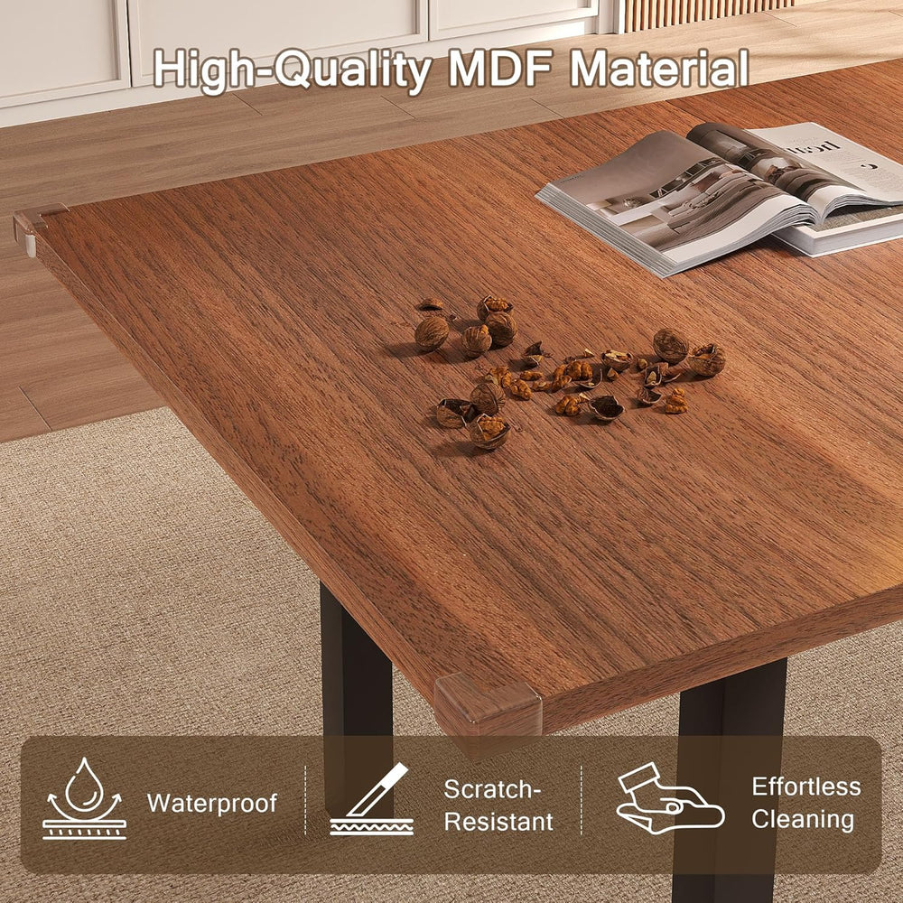 Einhomn Extendable Dining Table for 4-6, 63" Modern Kitchen Table, Farmh...