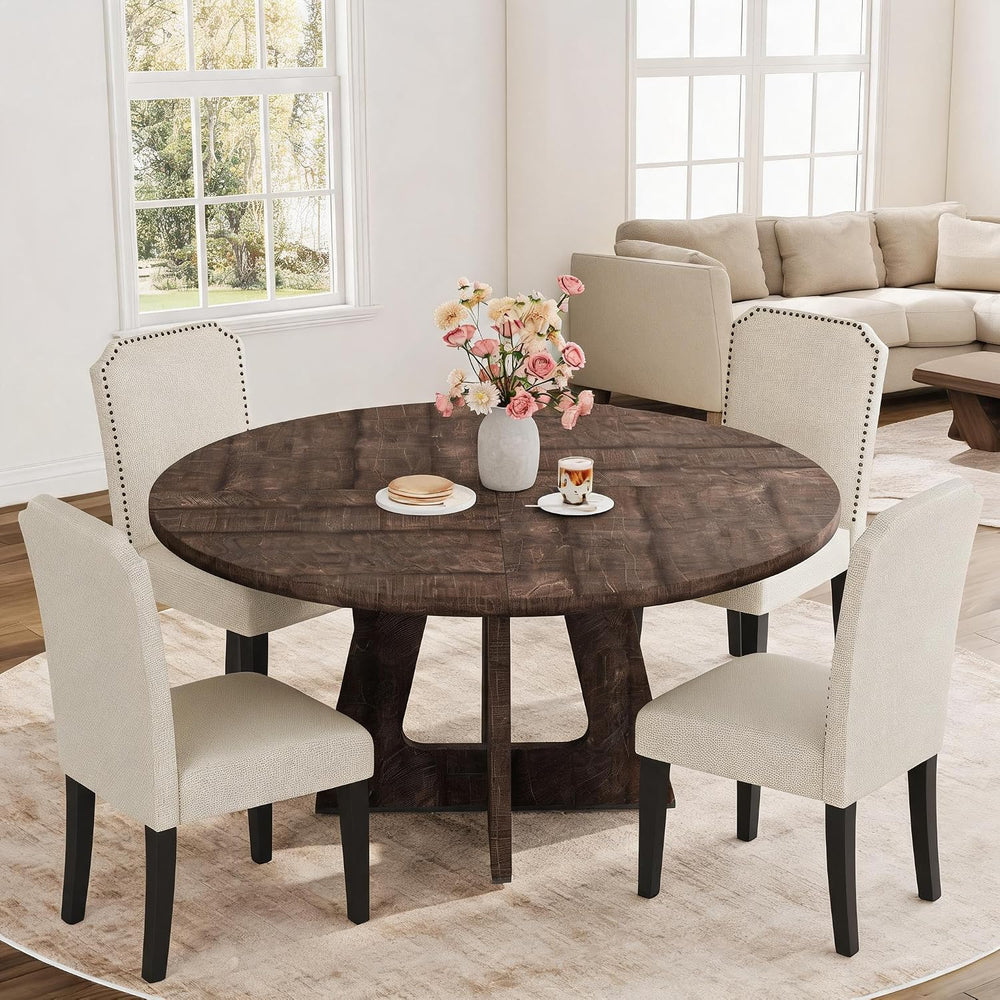 IDEALHOUSE 47 in Round Large Dining Table Set for 4 to 6 People