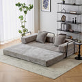 ZEIINPA Convertible Floor Sofa Bed with Fixed-Shape Frame, Modular Chenille Folding Mattress Couch with Armrest, Floor Sofa Lounge Couch for Living Room Bedroom Lounge Studio,Light Gray