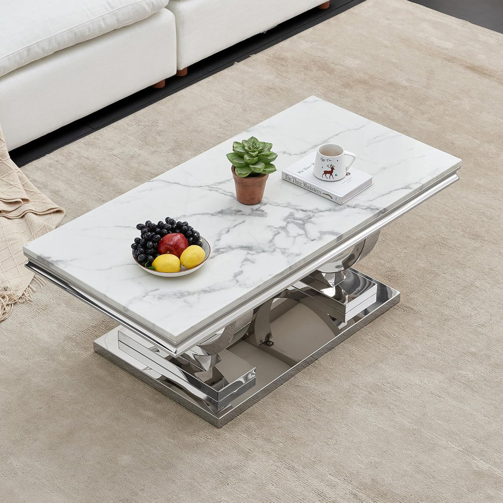 SSLine Modern 4 Piece Living Room Table Set, Includes 1 Coffee Table & 2 ...