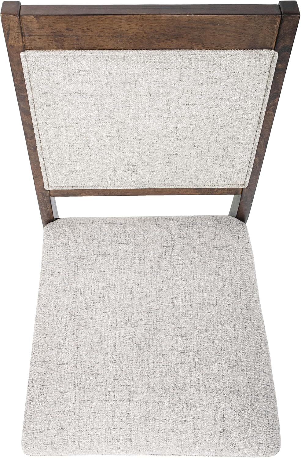 HomePop Open Back Upholstered Wood Frame Dining Chairs -Neutral Textured Soli...