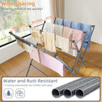 HOMIDEC Drying Rack Clothing,Large 12 Drying Poles with Sock Clips Clothes Drying Rack,Foldable Portable Laundry Drying Rack for Air Drying Clothing,Towels,Delicate Eac,Indoor Outdoor Use.Silver