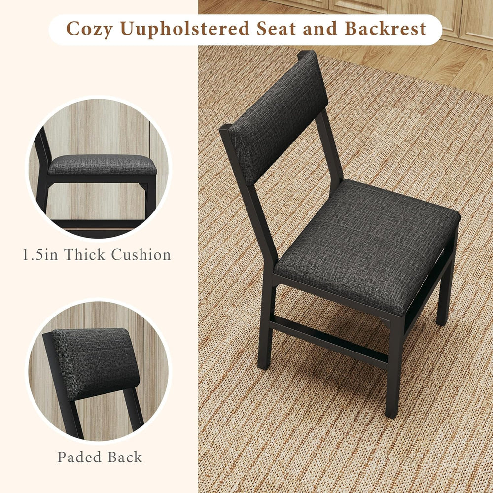 7-Piece Dining Table Set for 4-6, Extendable Kitchen Table Cushion Chairs Set...