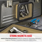 Collapsible Magnetic Parts Tray Set - 3 Different Size Tool Trays for Screw, Bolts, Nuts, Washers, Pins and Other Small Metal Parts, Mechanic Tool Gifts for Men - Khaki