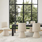 Swivel Dining Chairs Set of 4, Modern Upholstered Dining Chair Mid Century Kitchen Chairs with High Back, 360 Degree Rotating Vanity Chair for Dining Room, Bedroom, Farmhouse, Sand