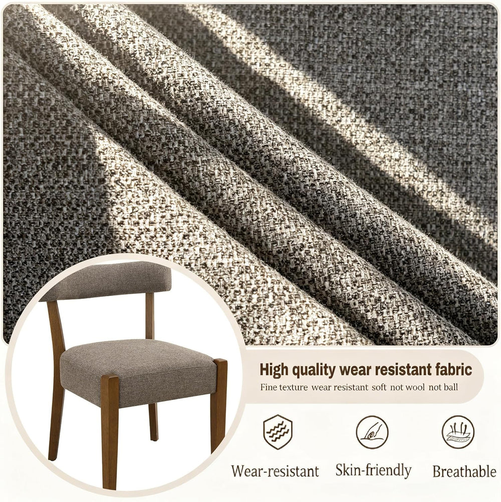 RNKSFX Upholstered Dining Chairs Set of 6, Walnut Wooden Kitchen & Dining...