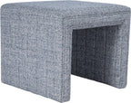 HomePop 19" Modern Waterfall Ottoman - Blue Gray Woven Fabric