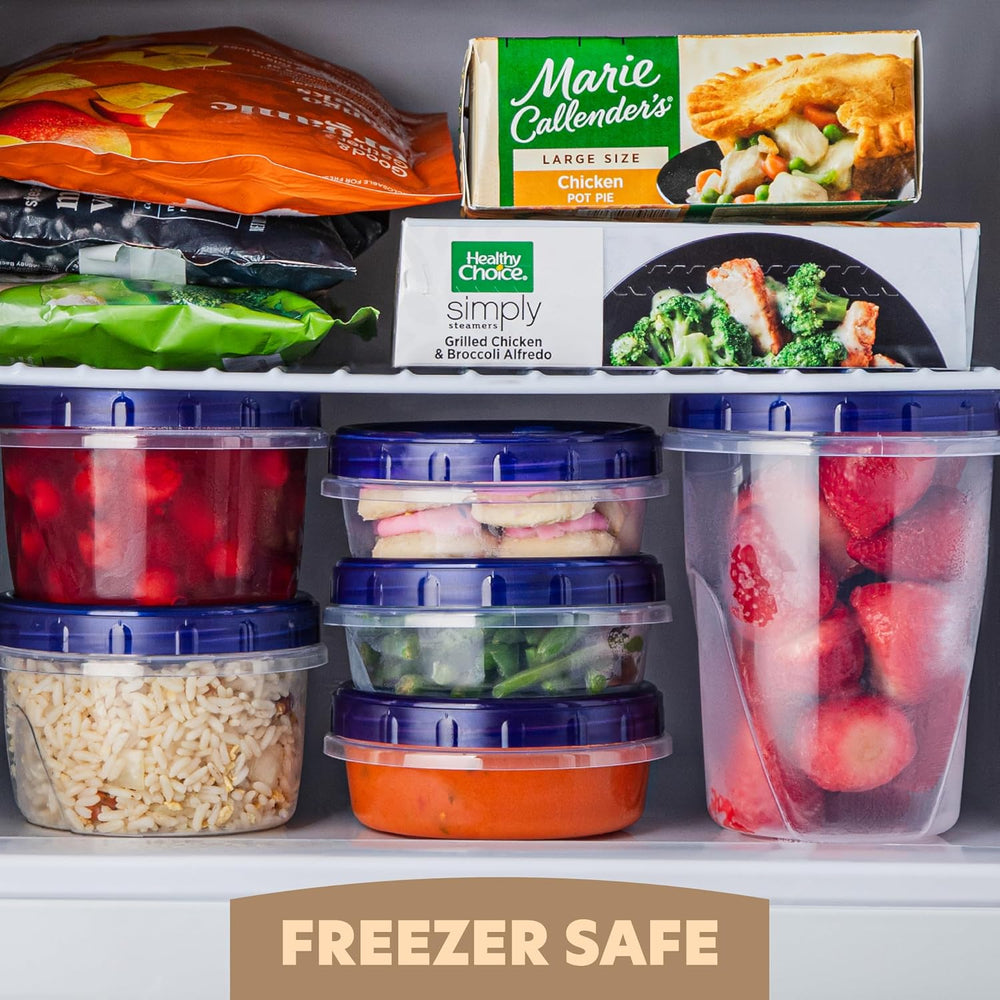 PLASTICPRO 24 Pack Twist Top Containers Assorted Sizes Plastic Food Storage C...