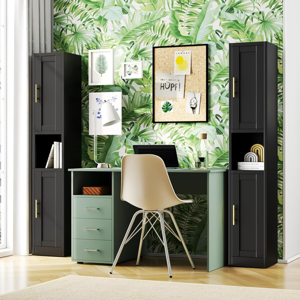 Tokawa 67" Tall Narrow Pantry Cabinet, 12 Inch Wide Kitchen Metal Storag...