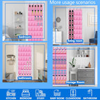 over the door shoe organizer,2025 upgraded,35 Huge pockets,over door shoe organizer,Store size 13 shoes,shoe organizer,Strong material,hooks Suitable for various doors,pink shoe rack