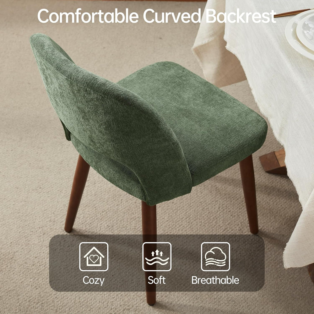 Usaint Wooden Dining Chairs Set of 4, 19.3" Modern Fabric Upholstered Di...