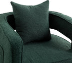 Swivel Accent Chair Set of 2, Modern Swivel Barrel Chair for Living Room, 360 Degree Comfy Square Accent Chair with Open Back, Upholstered Armchair for Bedroom,Reading, Boucle, Dark Green