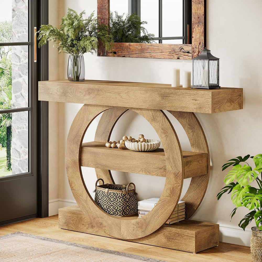 Tribesigns 41-Inch Entryway Table with Storage, 3-Tier Farmhouse Console Tabl...