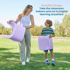 ECR4Kids Wave Seat Perch Stool, 14in - 15.1in Seat Height, Flexible Seating, Light Purple, 2-Pack