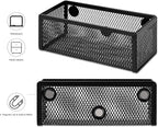 Amazon Basics Magnetic storage Bins, Office Caddy Storage, Black, Pack of 3, 6" x 2.5" x 2.2"