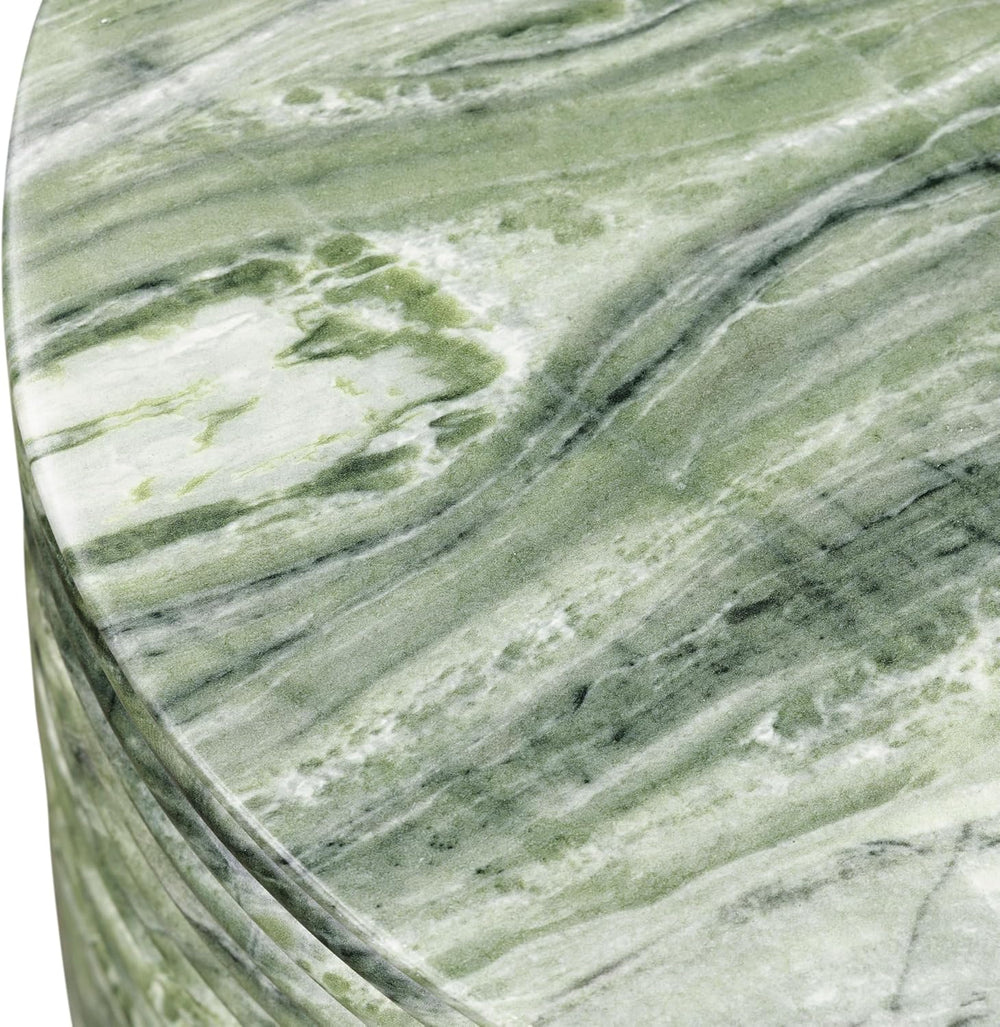Poly & BARK Riba 16” Side Table – Seaweed Green Marble Look Finish, Solid...