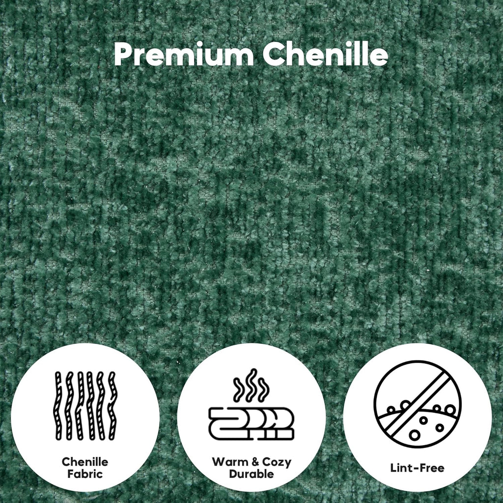 ZEIINPA Convertible Floor Sofa Bed with Fixed-Shape Frame, Modular Chenille Folding Mattress Couch with Armrest, Floor Sofa Lounge Couch for Living Room Bedroom Lounge Studio, Dark Green