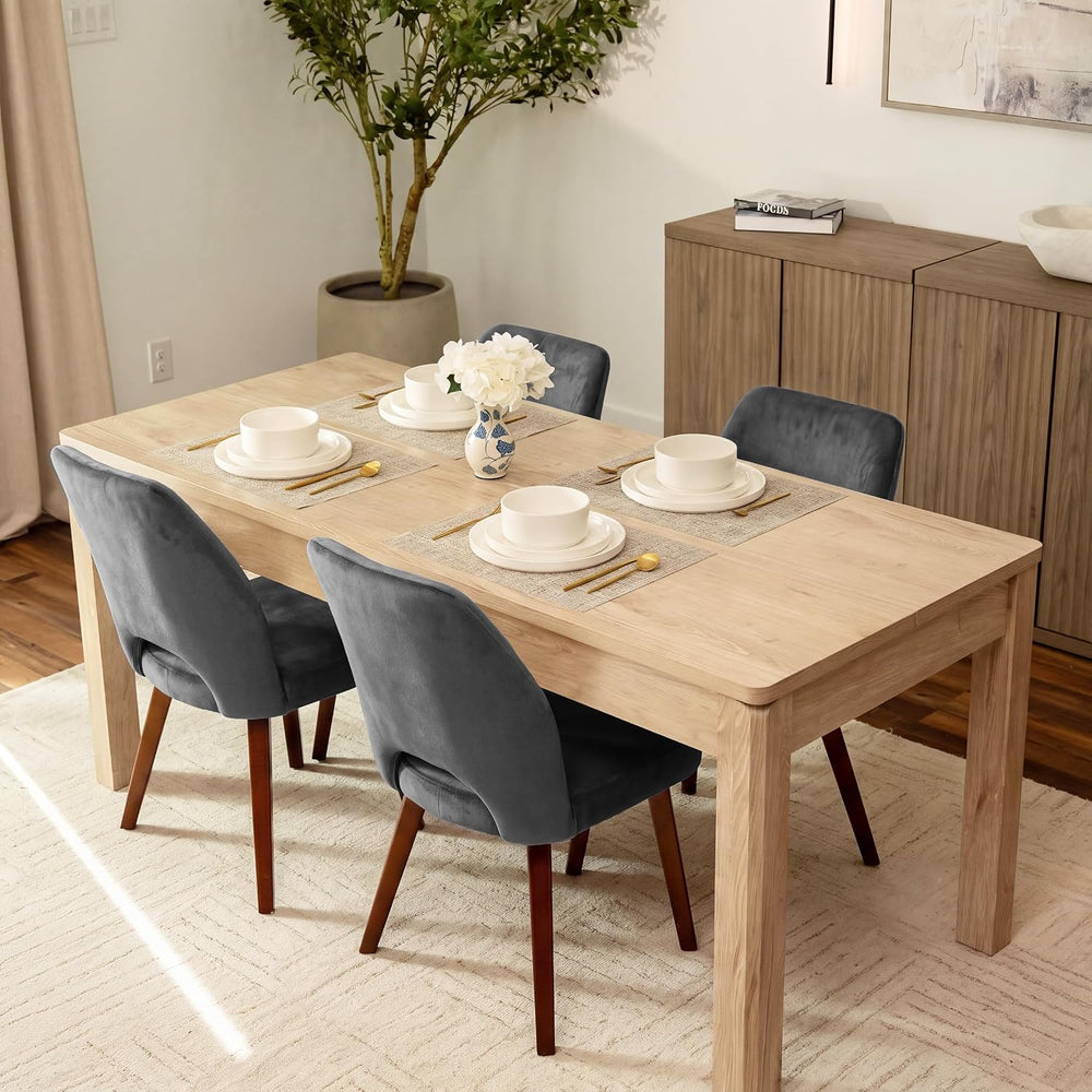 Dining Chairs Set of 4, Upholstered Kitchen Chairs, Grey