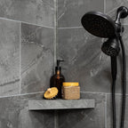 Palisade Vinyl Waterproof Corner Shower Shelf in Cracked Slate/Urban Quarry