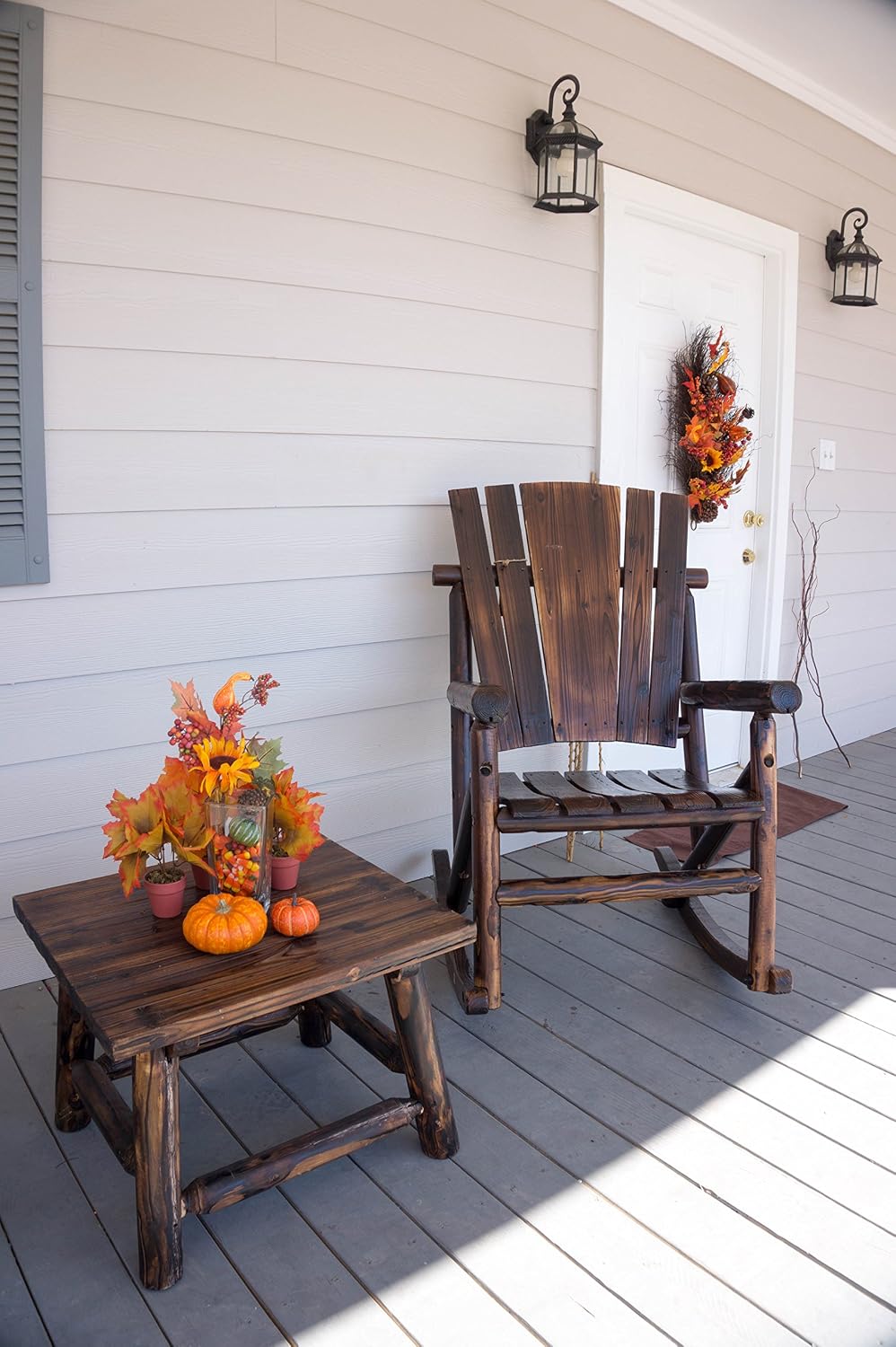 United TX 93860 Single Bench Chair 44 in H x 29 in W x 36 in D Wood Char-Log
