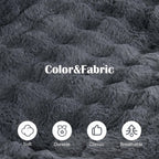 Bean Bag Chair for Adults, Giant Lazy Floor Bubble Sofa with Soft Pillow, Comfy Faux Fur Fireside Beanbags with Handle for Living Room, Bedroom, Apartment, Dark Blue
