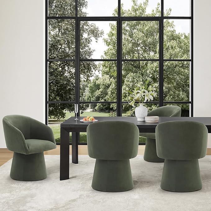 Swivel Dining Chairs Set of 1, Upholstered Mid Century Modern Deskchair with ...