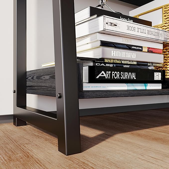 IRONCK Industrial Bookshelf 5-Tier 31.5 in Wide, Bookcase Ladder Shelf, Stora...