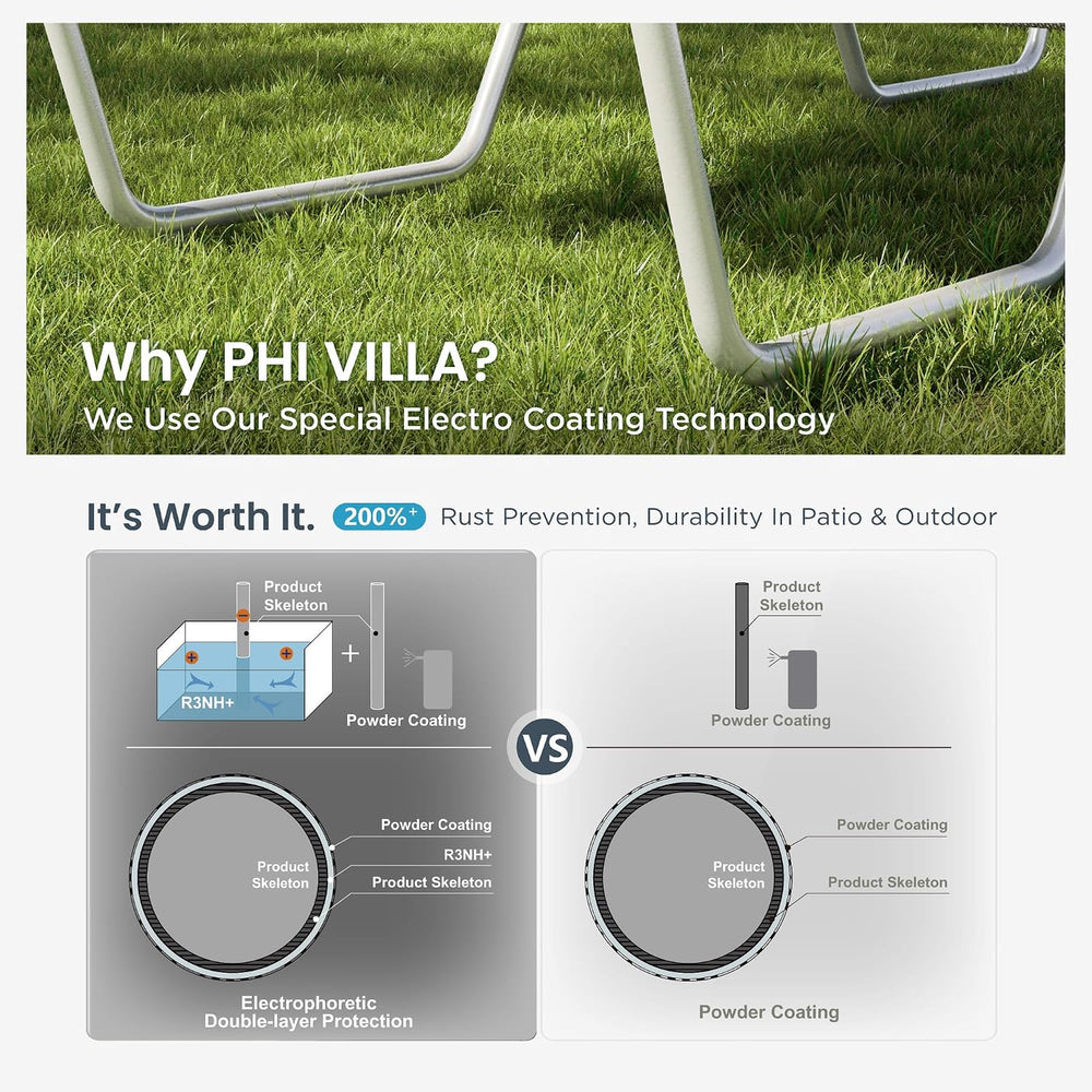 PHI VILLA 78" Oversized Outdoor Chaise Lounge Chair, 27" Extra Wide...