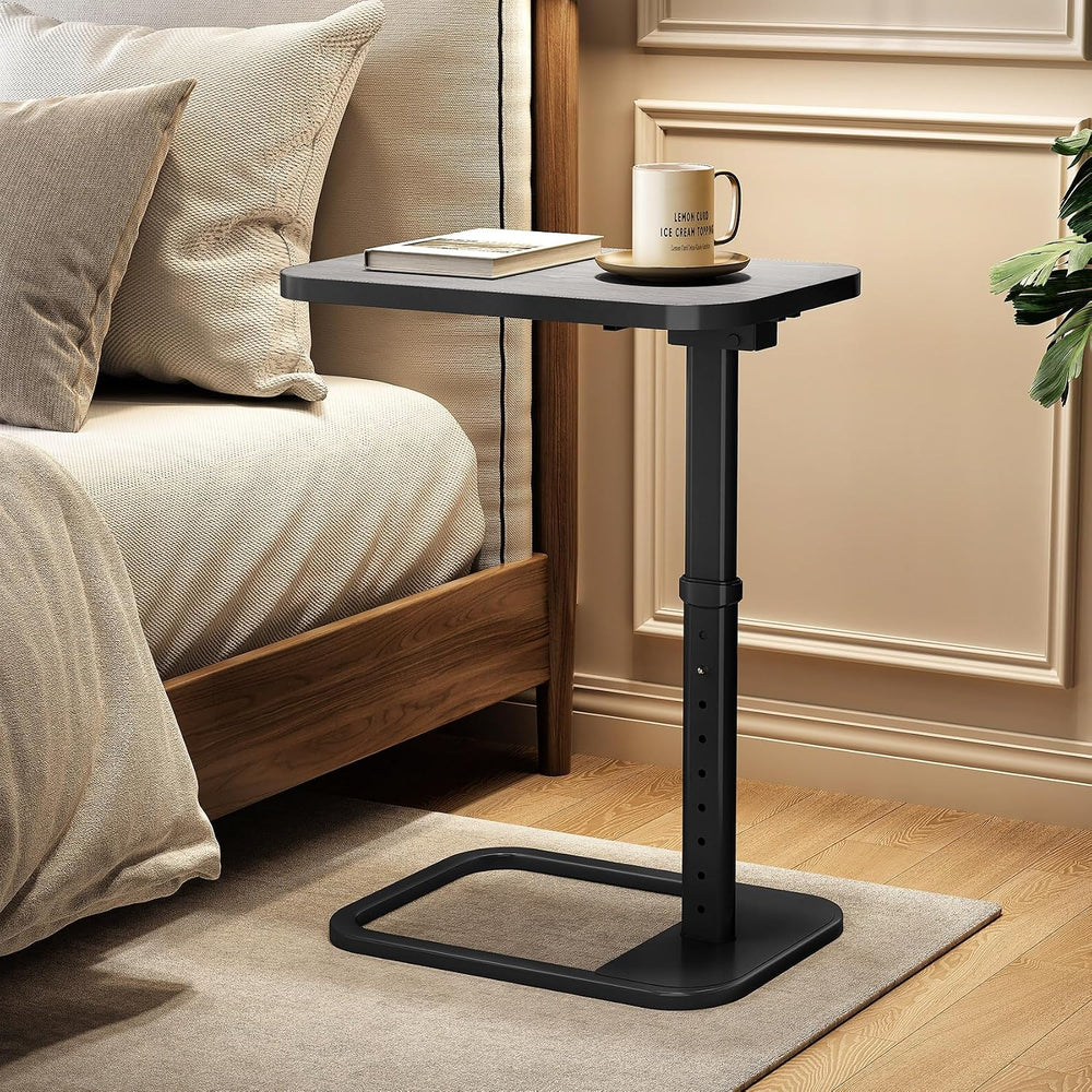 Kitstorack TV Tray Table, Adjustable Height & Rounded Metal Corners, Snac...