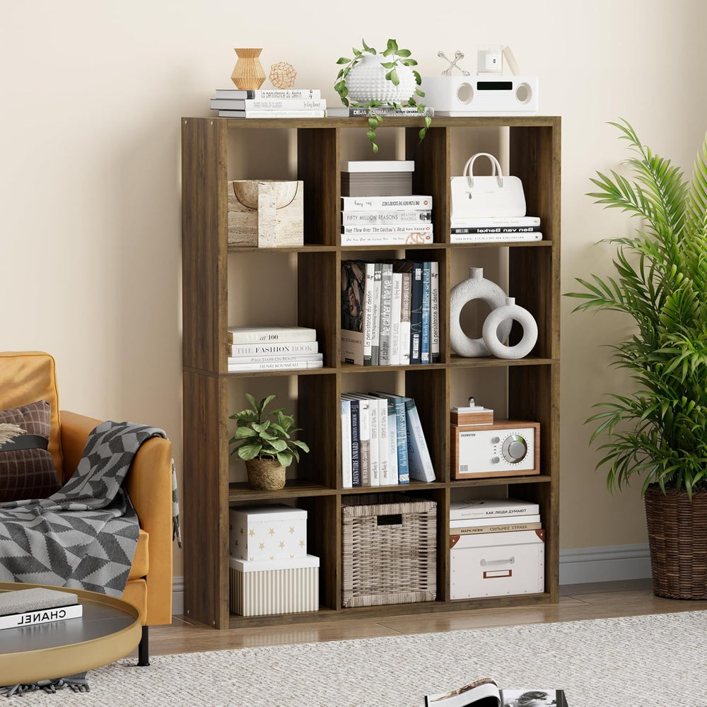 Cube Storage Organizer Bookcase, Decorative 11 inch Open Back Cubical Shelf w...