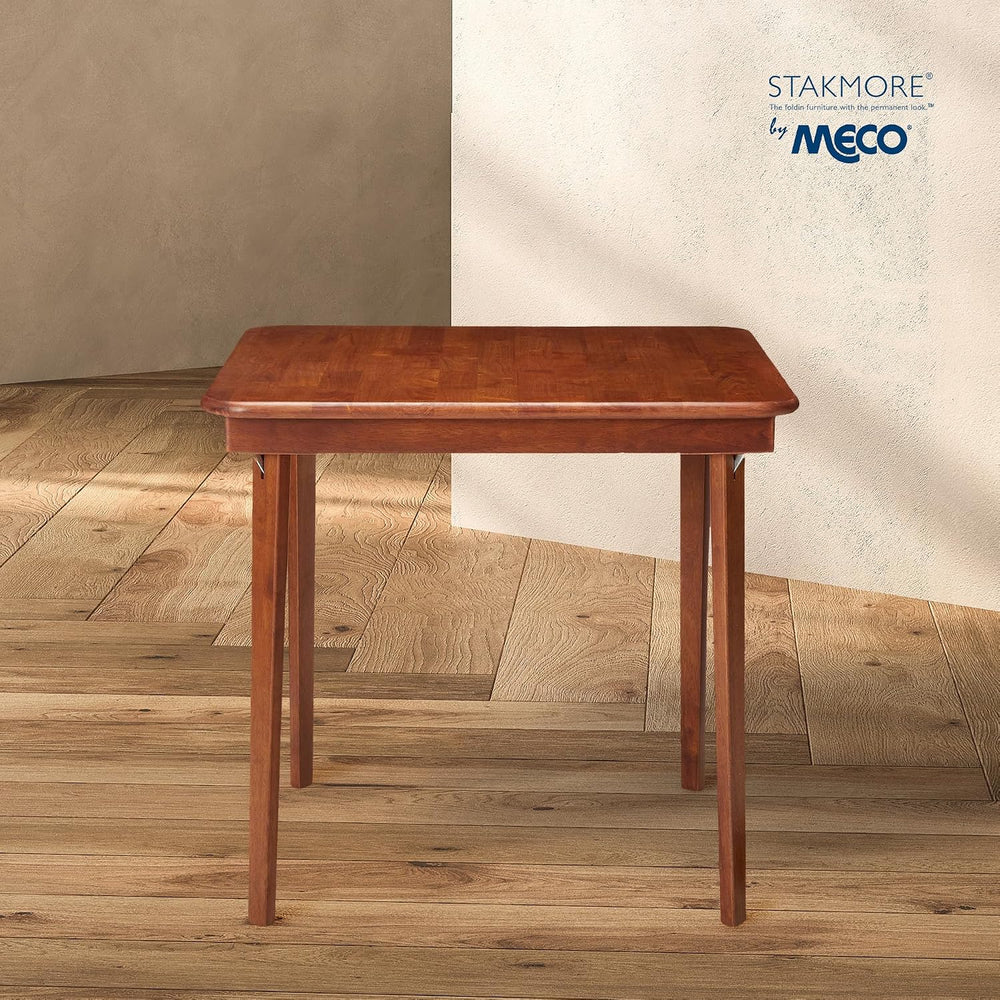 Stakmore Classic Straight Edge Square Wood Folding Table, 32x32, Fruitwood | ...