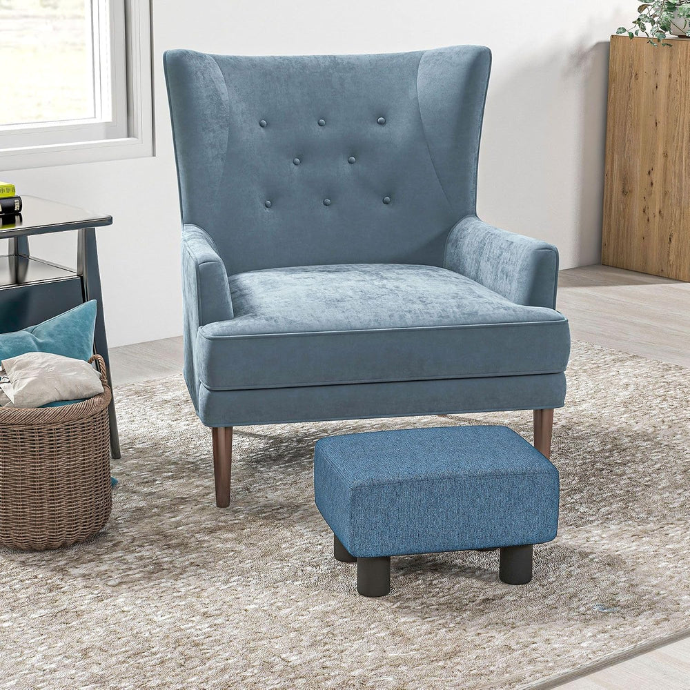 Linen Fabric Ottoman Footrest