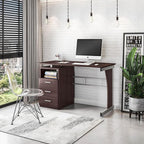 48" Computer Desk with Drawers, Home Office Desk with Storage, Heavy Duty and Water Resistant Study Table, Chocolate Brown