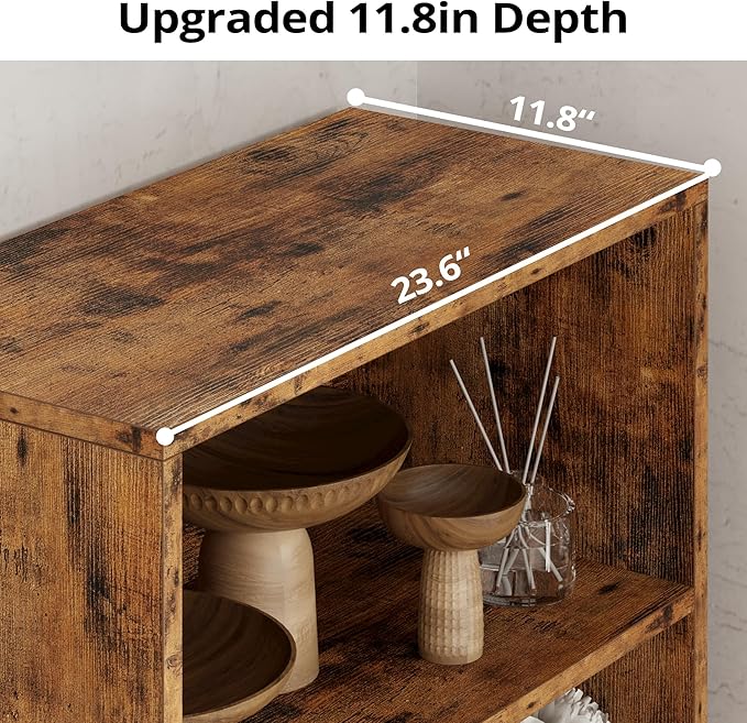 IRONCK Industrial Bookshelves and Bookcases with Doors 11.8 in Depth Floor St...