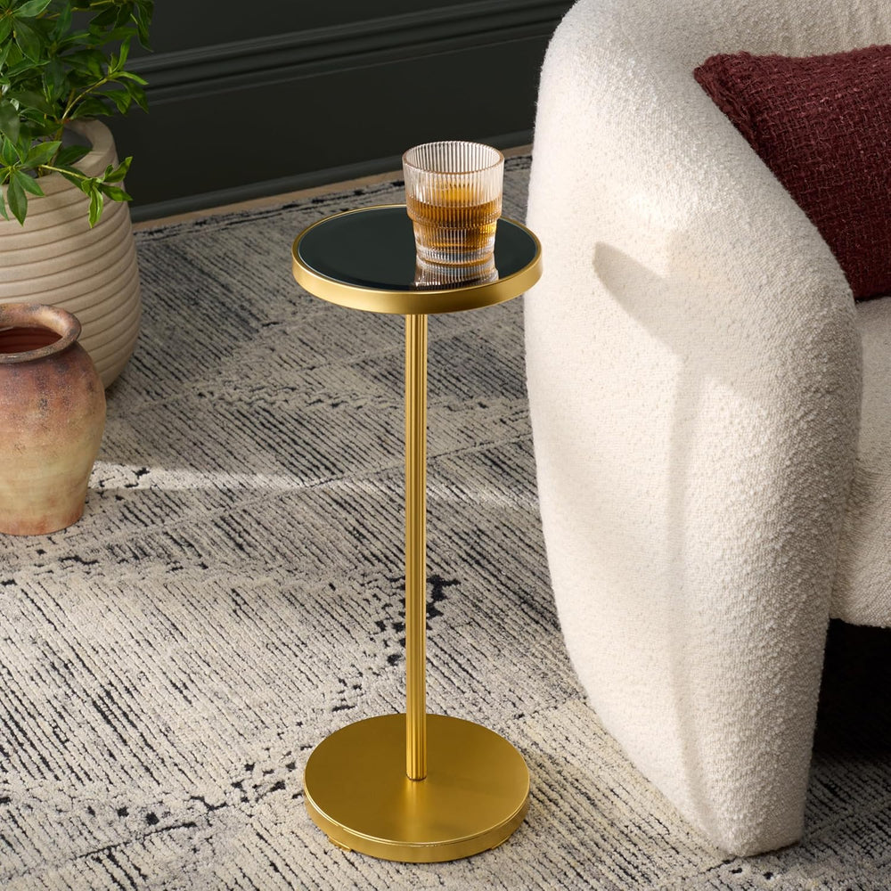 SAFAVIEH Home Collection - Paku Side Table, Gold Round Pedestal Accent Table ...