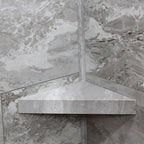 Palisade Vinyl Waterproof Corner Shower Shelf in Smoky Sky/Urban Slope
