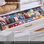 MURRI&MURRDI Mini Foldable Clothes Drawer Organizer 6 Pcs, Narrow Fabric Drawer Organizer for Nursery, Small Dresser Storage Bins for Clothing Sock Underwear Bra Belt Tie Scarves, Gray