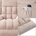 Recliner Chair, Adjustable Recliner with Side Pockets, Living Room Power Reclining Lounge Chair for Adults, Small Spaces Comfy Sofa with Theater Seating for Bedroom, Beige
