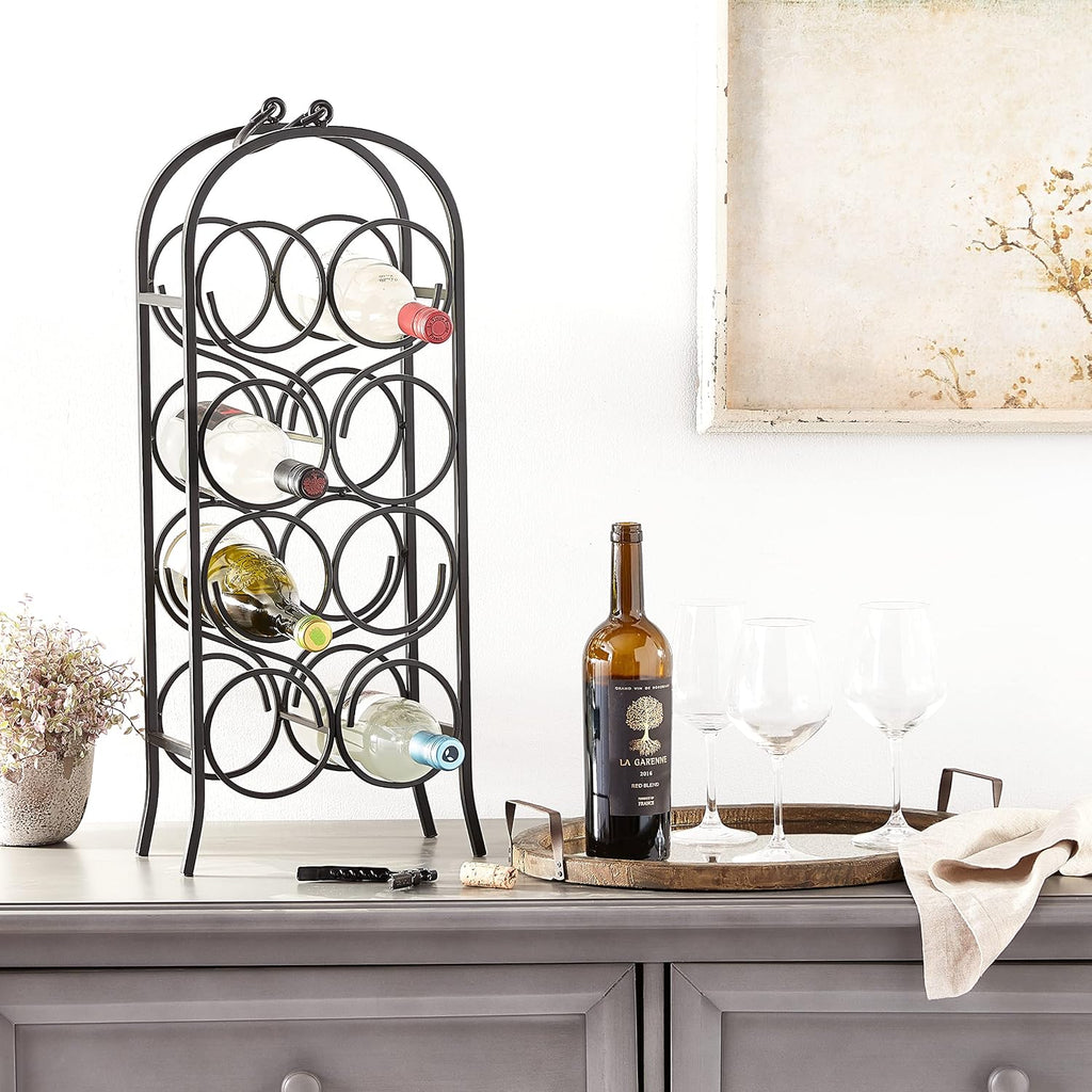 Oenophilia Cathedral Wine Arch, Black - 8 Bottle