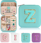 Parima Travel Jewelry Organizer Box - Small Case for Women, Mini Jewelry Box - Letter Z, Aqua Blue